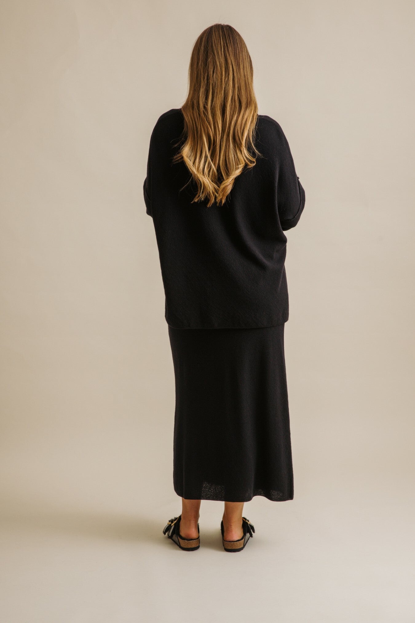 Winter Retreat Merino Cotton Skirt Noir