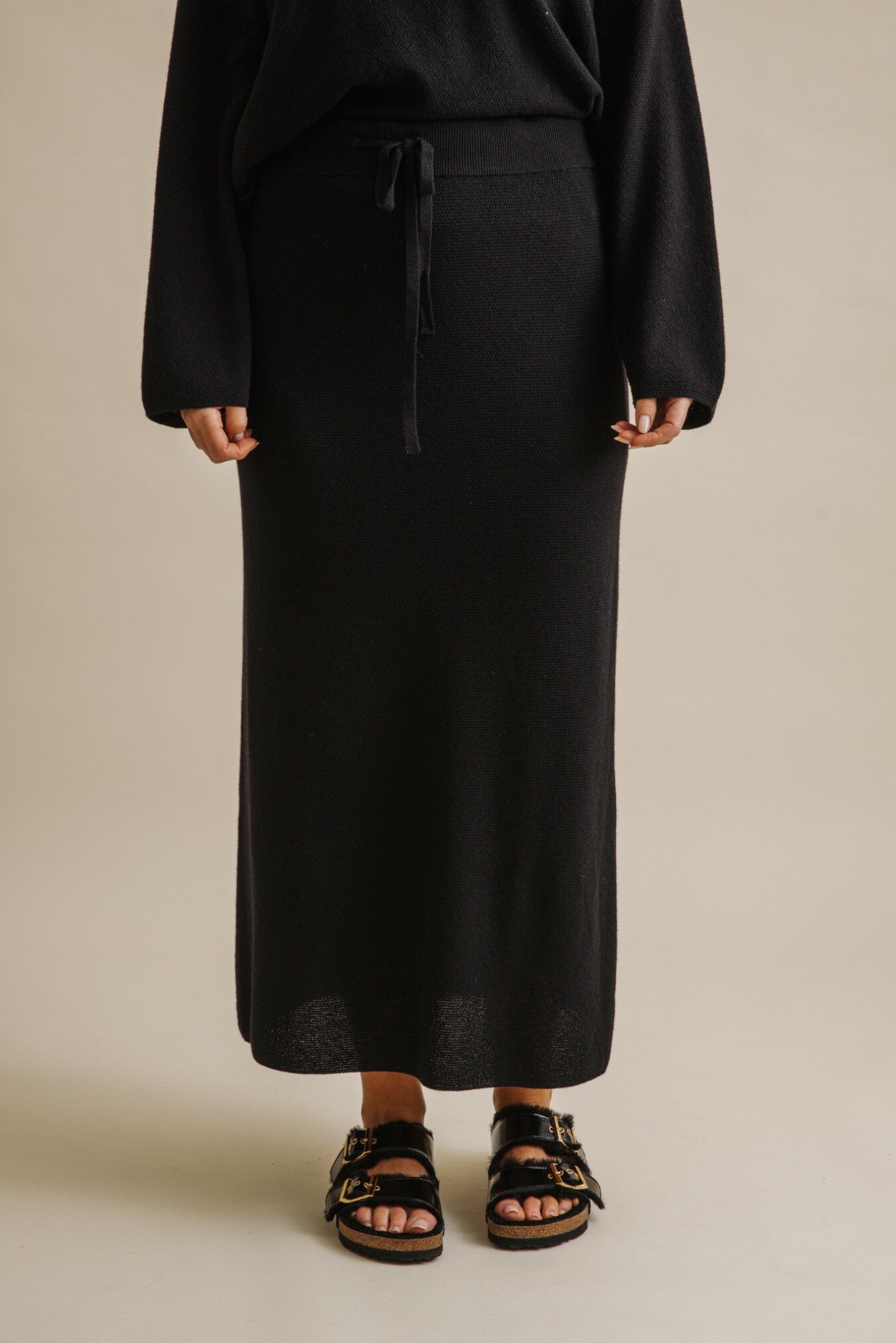 Winter Retreat Merino Cotton Skirt Noir