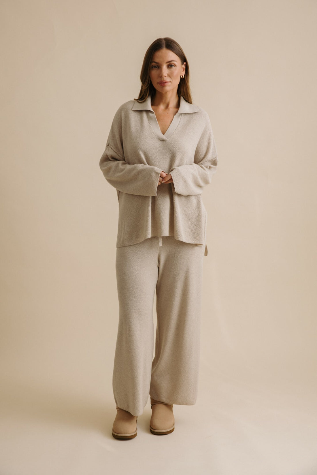 Winter Retreat Collar Pullover Wheat