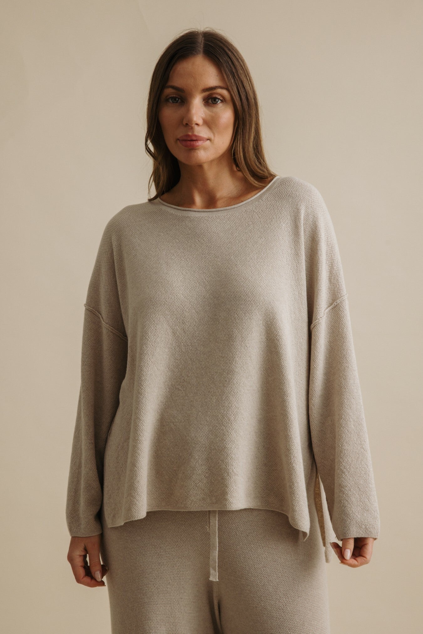 Winter Retreat Merino Cotton Pullover Wheat