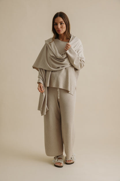 Winter Retreat Merino Cotton Wrap Wheat
