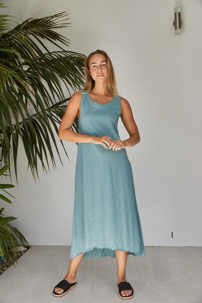 Shoreline Fine Slub  Breeze Dress Opal